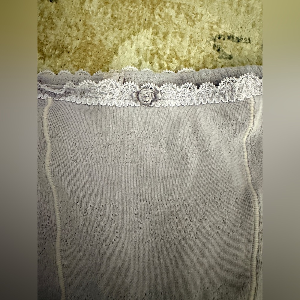 SKIMS Lace Logo Pointelle Boxers in Lavender- size large - Picture 7 of 8
